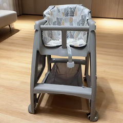 Adjustable Baby Feeding High Chair with Detachable Tray & Safety Harness