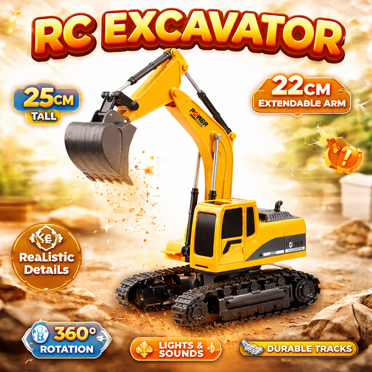 1:20 Scale Remote Control Excavator Construction Set