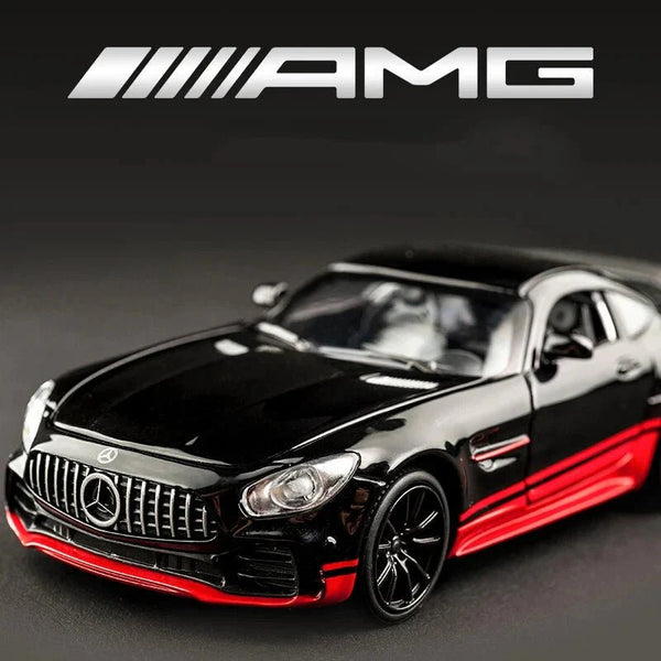 1:24 Mercedes AMG GT R Diecast Car – Metal Body, Doors Open, Light & Sound