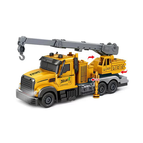 1:24 Scale Remote Control  Crane Truck – Heavy Duty Engineering Vehicle with Rotating Boom & Hook