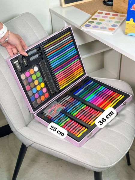 🎨 128 Pcs Kids Art Set – Creative Drawing Kit in Carry Case