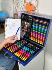 🎨 128 Pcs Kids Art Set – Creative Drawing Kit in Carry Case