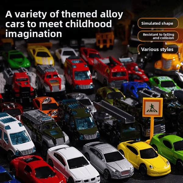 1:64 Model Alloy Racing Car Set with Road Signs –  Diecast Collection
