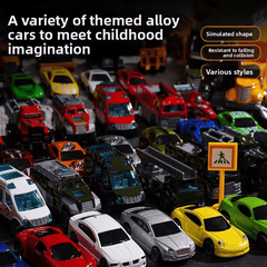 1:64 Model Alloy Racing Car Set with Road Signs –  Diecast Collection