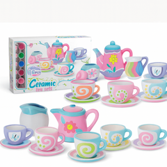 DIY Ceramic Tea Set for Kids  – Paint Your Own Tea Party Playset | 18 Pcs