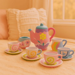 DIY Ceramic Tea Set for Kids  – Paint Your Own Tea Party Playset | 18 Pcs