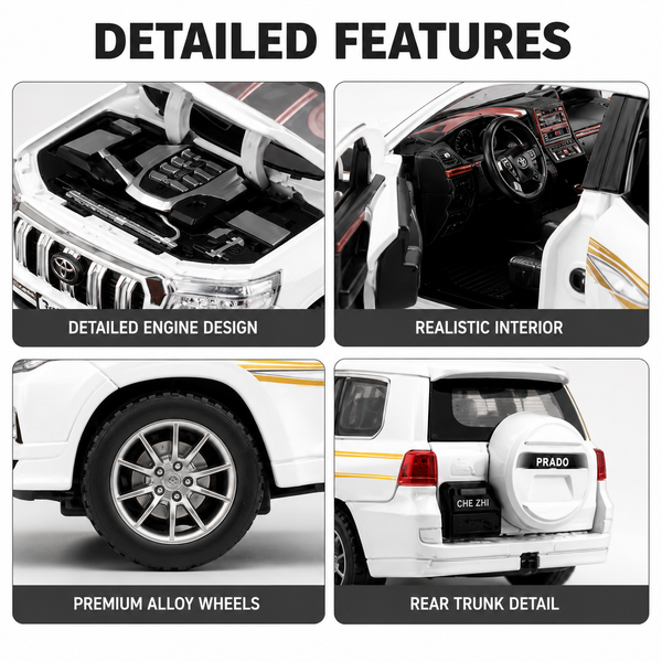Rechargeable Metal RC Off-Road SUV with Opening Doors & LED Lights