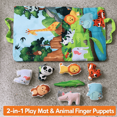 2-in-1 Animal Adventure Play Mat – Reusable Sticker Activity Set