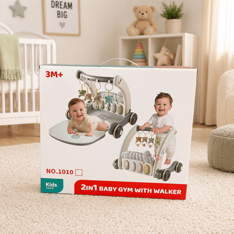 2-in-1 Baby Gym & Walker – Activity Play Mat with Push Walker