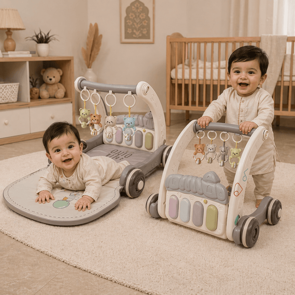 2-in-1 Baby Gym & Walker – Activity Play Mat with Push Walker