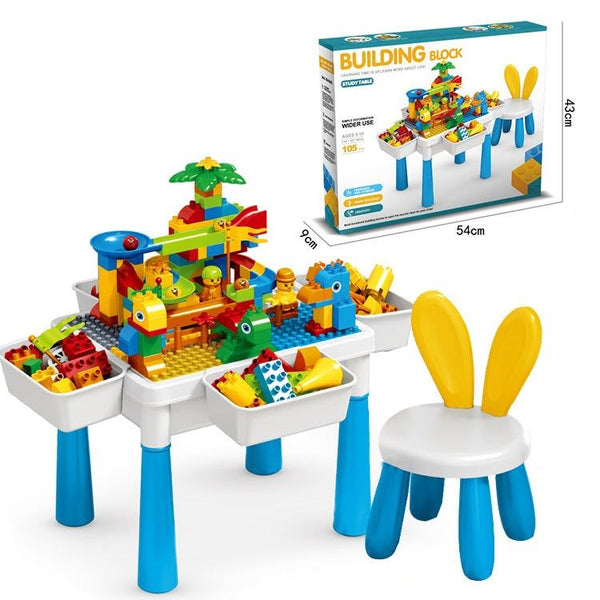 2-in-1 Building Blocks Table With Chair Set | 105 Pcs