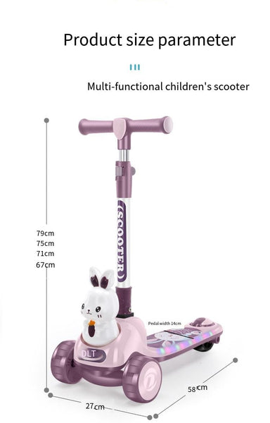 2 in 1 Bunny Scooty With Light-Up Wheels