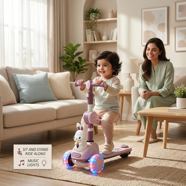 2 in 1 Bunny Scooty With Light-Up Wheels