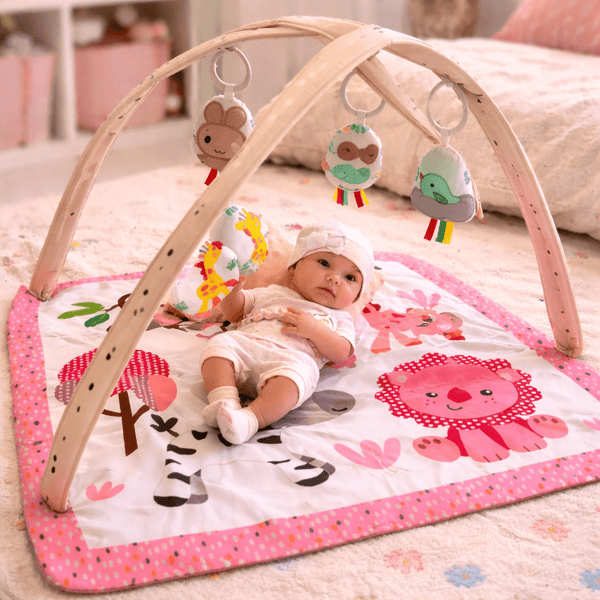 2-in-1 Happy Space Baby Play Gym – Activity Mat with Hanging Toys