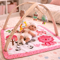 2-in-1 Happy Space Baby Play Gym – Activity Mat with Hanging Toys