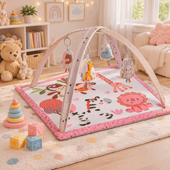 2-in-1 Happy Space Baby Play Gym – Activity Mat with Hanging Toys