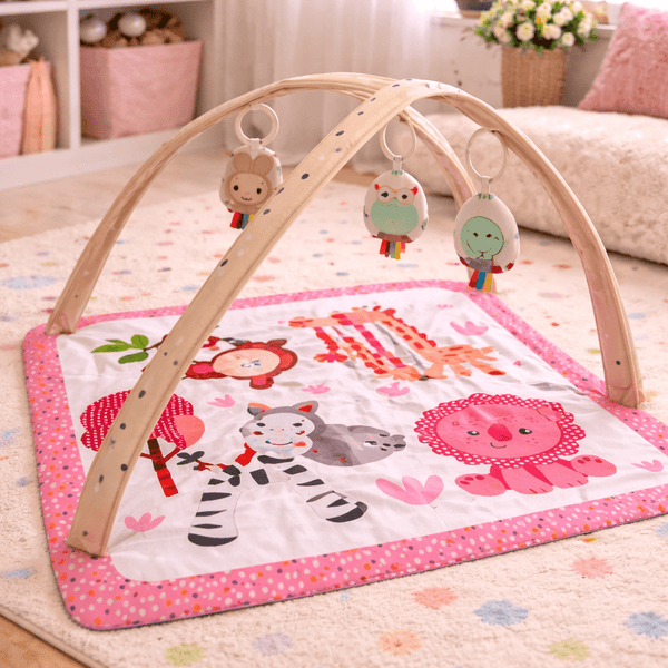 2-in-1 Happy Space Baby Play Gym – Activity Mat with Hanging Toys
