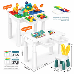 🎨 2-in-1 Kids Activity Block Table & Study Desk with Storage 🧸 | 102 Pcs