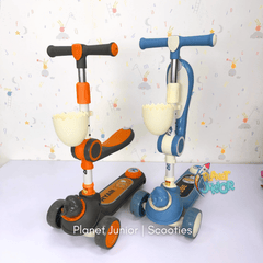 2 in 1  Kids Shark Scooty With Front Basket For Active Kids
