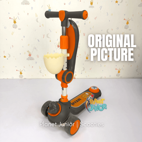 2 in 1  Kids Shark Scooty With Front Basket For Active Kids