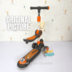 2 in 1  Kids Shark Scooty With Front Basket For Active Kids
