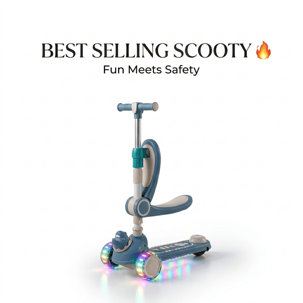 2 in 1  Kids Shark Scooty With Front Basket For Active Kids