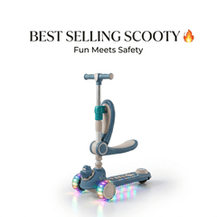 2 in 1  Kids Shark Scooty With Front Basket For Active Kids