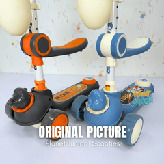 2 in 1  Kids Shark Scooty With Front Basket For Active Kids