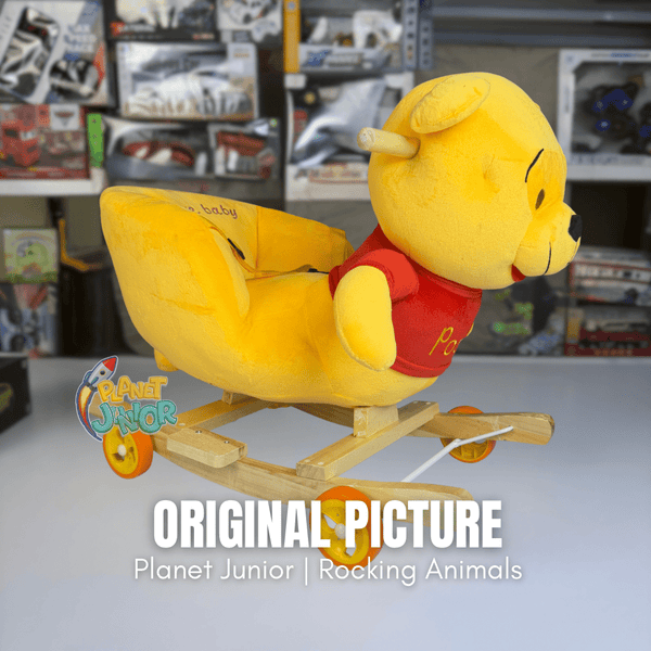 2-in-1 Plush Bear Baby Rocker with Wheels & Music – Rocking + Ride-On Fun 🐻🎵🚗
