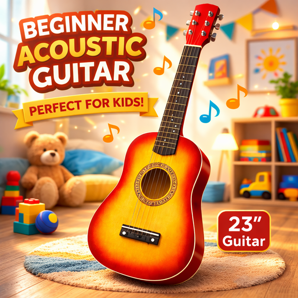 23-Inch Beginner Acoustic Guitar – Perfect Starter Guitar for Kids