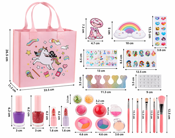 23-Piece Unicorn Makeup Set for Kids – Fun & Safe Pretend Play Kit