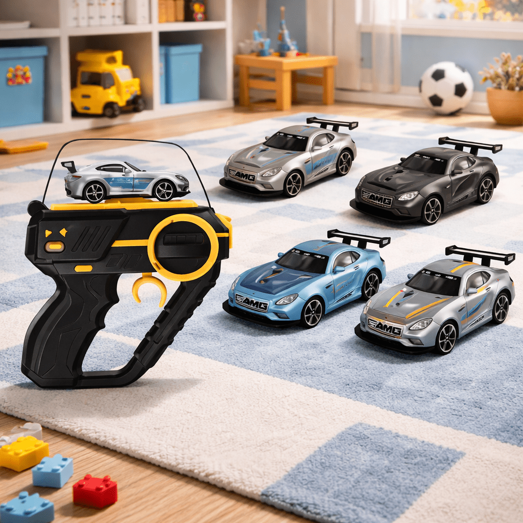 2.4G 1:64 Remote Stunt Racing Car Launcher Gun Set