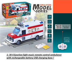 2.4G Remote Control Ambulance – Flashing Lights & Rescue Sound Emergency Truck for Kids
