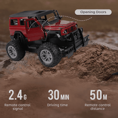 2.4GHz Off-Road Metal Body Remote Control Rock Crawler Jeep with Opening Doors & All-Terrain Tires