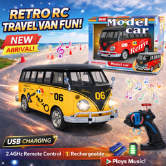 2.4GHz RC Retro Travel Van – Color Plated Light Remote Control Car