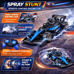 🏎️ 2.4GHz RC Spray Stunt Racing Car – High-Speed Remote Control Formula Car with Smoke Effect