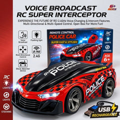 2.4GHz RC Voice Enabled Police Car – Flashing Lights Patrol Interceptor