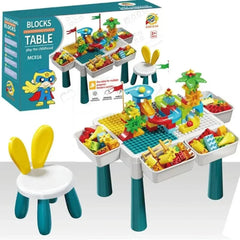 3-in-1 Building Blocks Play Table with Chair for Kids | 85 Pcs
