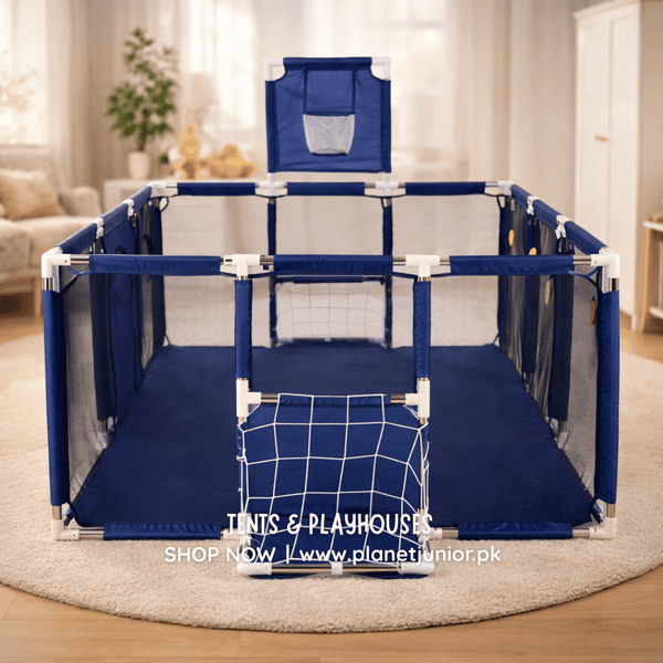 3-in-1 Kids Ball Pit Playpen Arena – Basketball Hoop & Football Goal Set 🏀⚽🎪