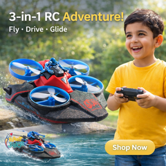 Fly, Drive & Sail - 3-in-1 RC Quadcopter Remote Control Vehicle
