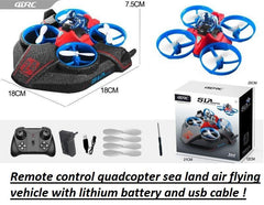 Fly, Drive & Sail - 3-in-1 RC Quadcopter Remote Control Vehicle