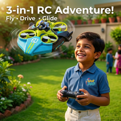Fly, Drive & Sail - 3-in-1 RC Quadcopter Remote Control Vehicle