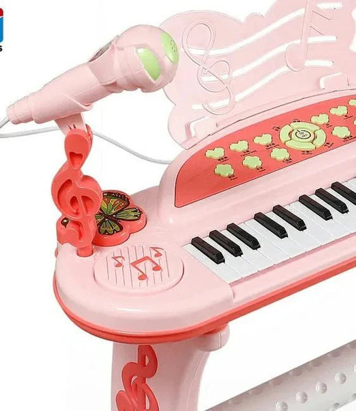 37-Key Multifunctional Cartoon Electronic Piano with Stool & Microphone