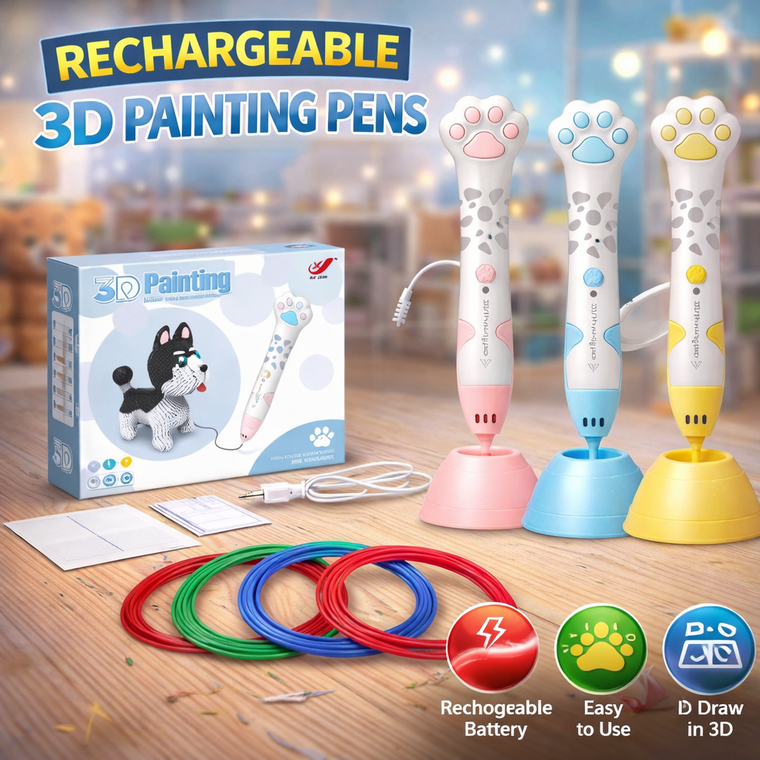 3D Painting Pen Set – Rechargeable Low-Temperature Creative Drawing Kit