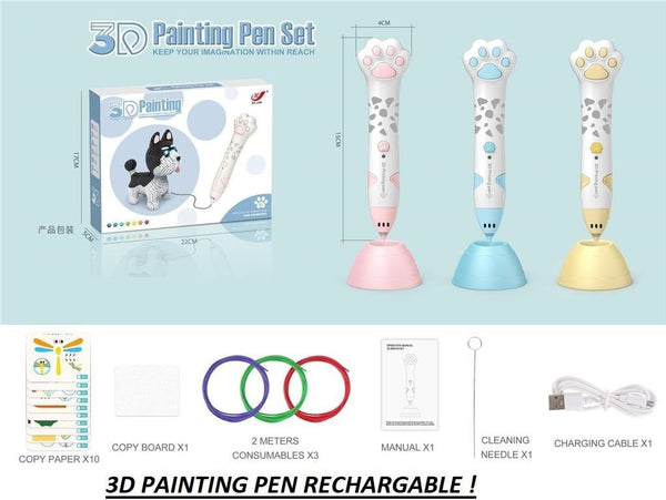 3D Painting Pen Set – Rechargeable Low-Temperature Creative Drawing Kit