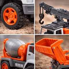 4-Piece Engineering Construction Truck Set – Diecast Mini Fleet