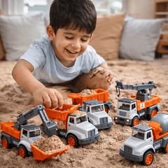 4-Piece Engineering Construction Truck Set – Diecast Mini Fleet