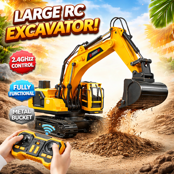 🚧 4D Machine Remote Control Metal Excavator – Real Construction Action at Home!