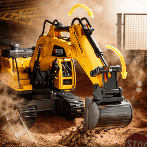 🚧 4D Machine Remote Control Metal Excavator – Real Construction Action at Home!