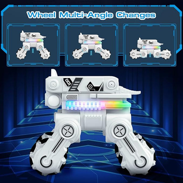 4WD RC Stunt Robot Car – 360° Drift, LED Lights & Rechargeable Smart